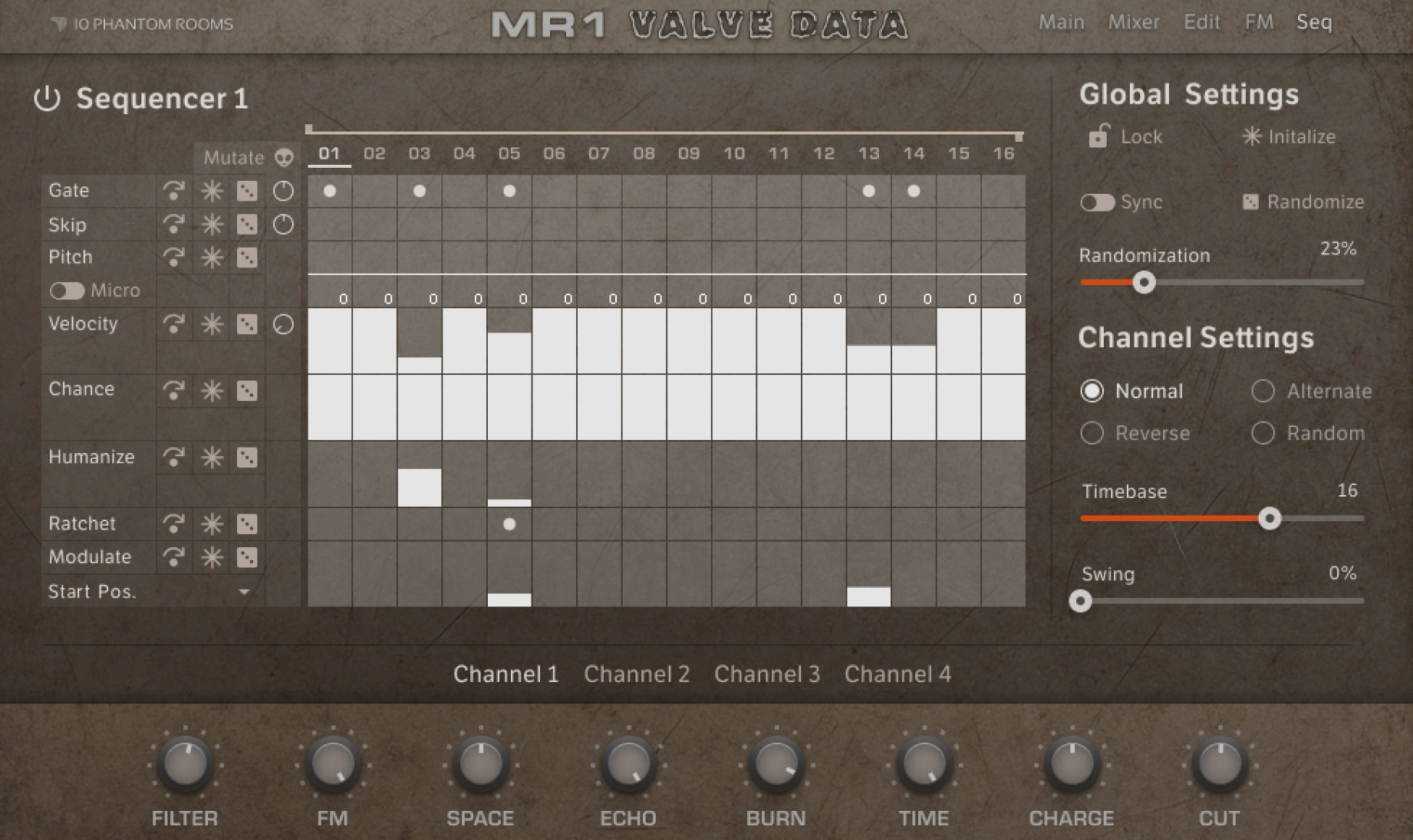 MR1 Valve Data